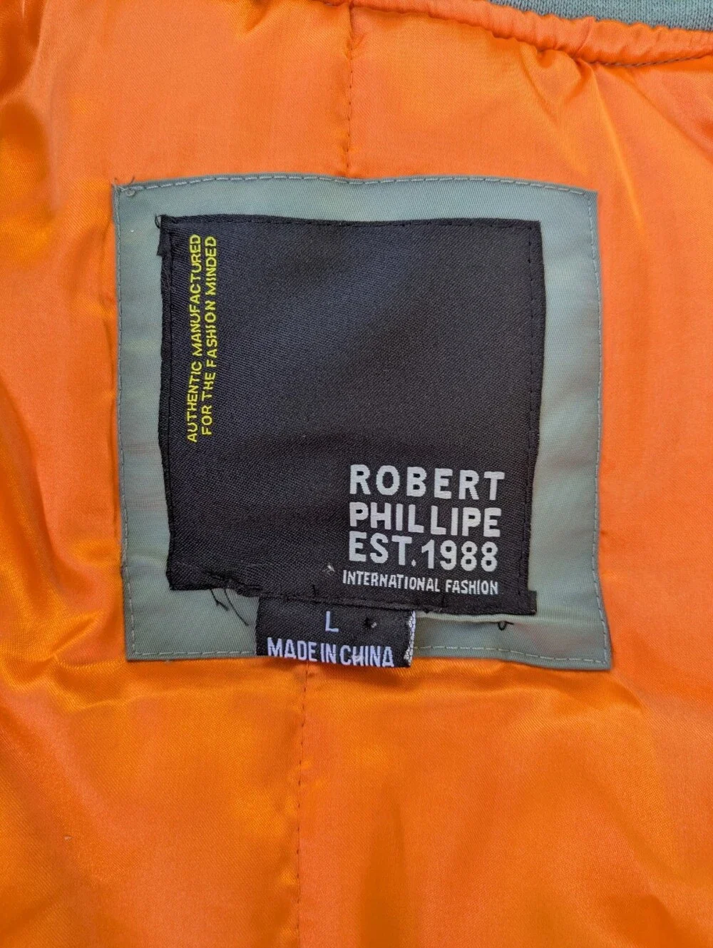 Robert Phillipe Bomber Jacket, Excellent Condition, Size Large